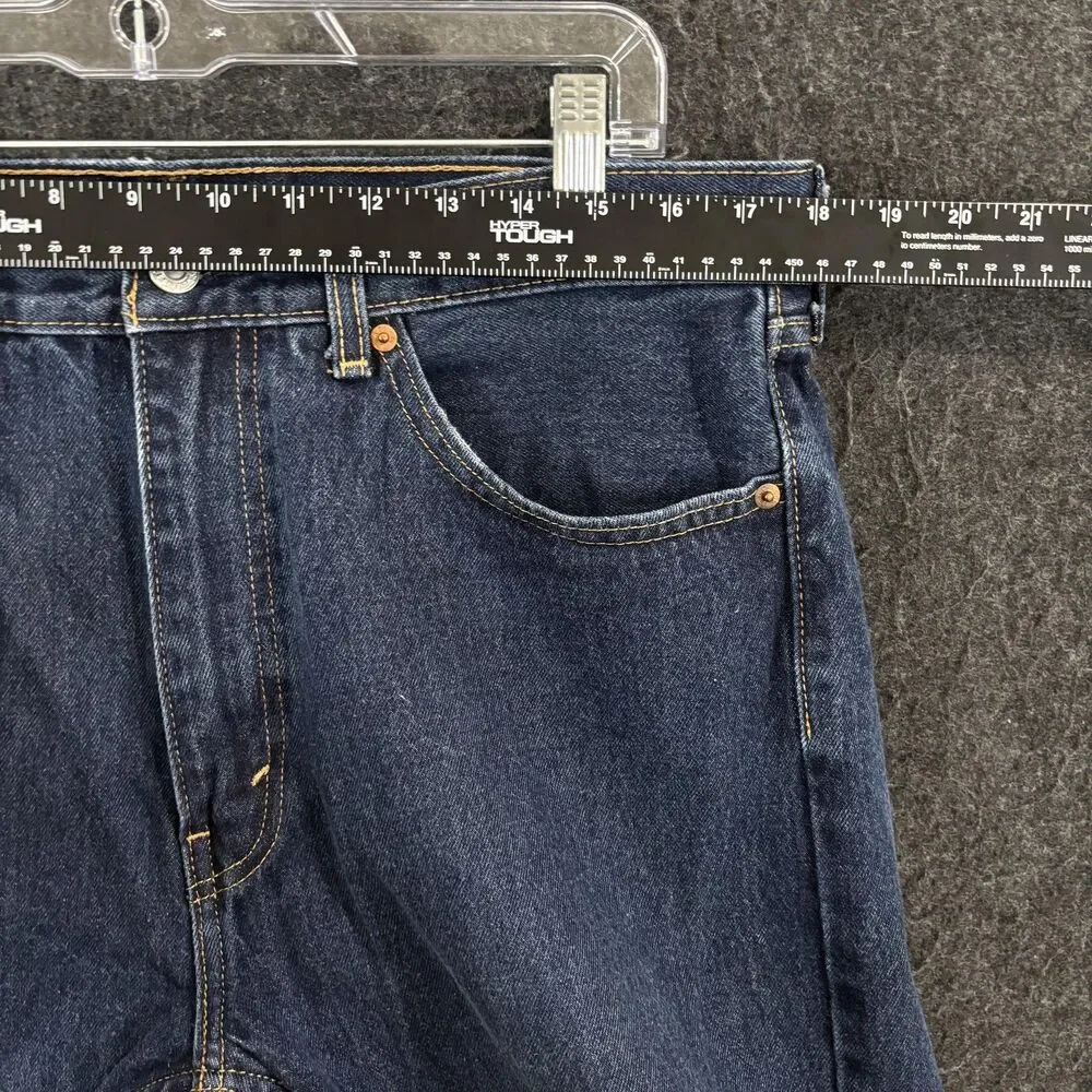 Levis 505 Jeans Men's 36x32 Blue Dark Wash Regular Fit Straight Leg Denim Cotton